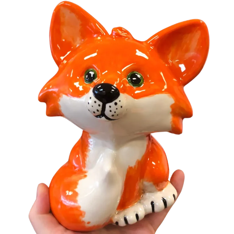 painted pottery fox