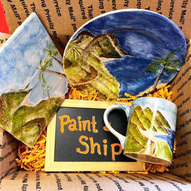 paint pottery and ship souvenir home special
