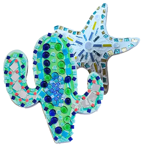 make tile mosaics like this near me at The Hot Spot Studios Pottery Painting and more