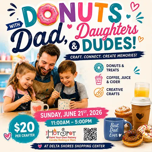 fathers day pottery painting at the hot spot studios