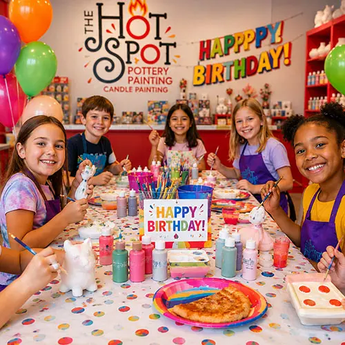 pottery painting parties sacramento kids having fun