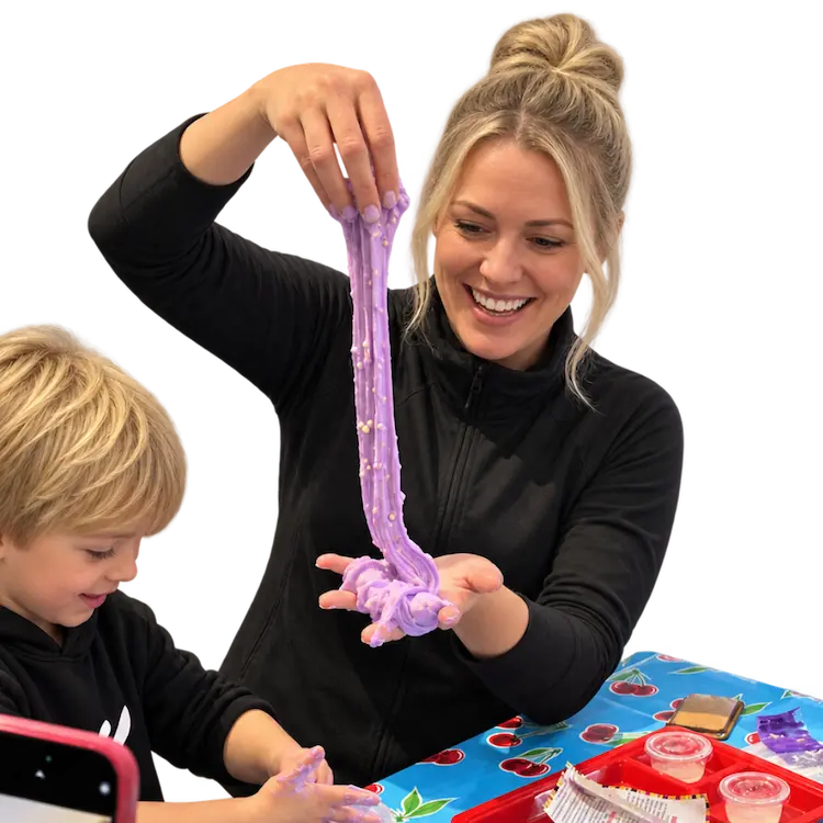 Colorful slime-making activity for kids at The Hot Spot Studios